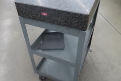 Ultra Flat 18" X 24" X 4" Black Granite Surface Plate on Portable Cart