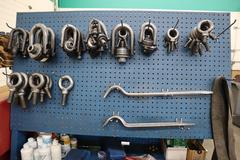 Portable Tool Rack with: Clamps, Hand Tools, Lifting Straps, Chains, Eye-Bolts, Hooks