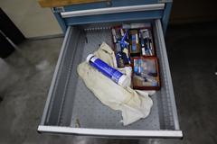 Lista Cabinet Base Work Bench, Maple Top, 9 Drawers - Contents: Assorted Milling Cutters - Some Carbide