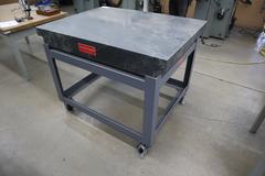 Precision Granite Surface Plate, 2-Ledge, Grade A, 48" x 36" x 6" with Portable Steel Stand