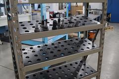 CT40 Taper Tool Rack Cart (Portable) (4) Shelves - 140 Tool Holder Stations with Assorted CT40 Taper Tool Holders