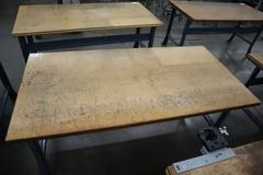 Work Bench, Wood Top, Metal Legs