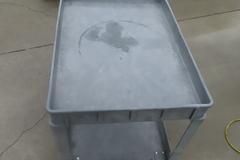 Rolling Cart Portable on Casters w Tray and Cup Holders