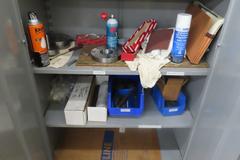 Heavy Duty Steel 2 Door Portable Cabinet on Casters- Contents Included