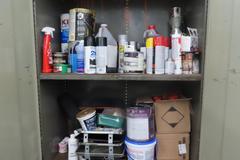 Cabinet 2 Door w Contents of Assorted Painting and Cleaning Supplies- AND MORE!