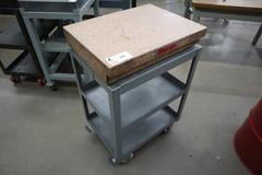 Starret Pink Granite Surface Plate, Grade B, 2-Ledge, 18" x 24" x 4", with Portable Steel Stand