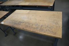 Work Bench, Wood Top, Metal Legs