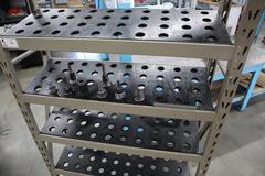 CT40 Taper Tool Rack Cart (Portable) (4) Shelves - 140 Tool Holder Stations with Assorted CT40 Taper Tool Holders