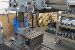 Cincinnati Bickford 4' x 9" Radial Arm Drill, Box Table, Power Elevation, Power Quill Feed, Coolant