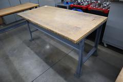 Work Bench, Wood Top, Metal Legs