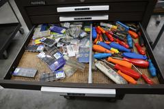 Kennedy 3-Tier Portable Tool Cabinet with Contents: Assorted Cutting Tools and More
