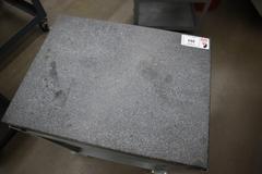 Granite Surface Plate, Grey with Portable Steel Stand, Lower Shelves, 18" x 24" x 3" 