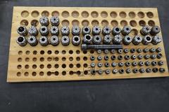 ER32 and ER16 Flex Collets with (1) ER16 Tool Holder in Divider Rack