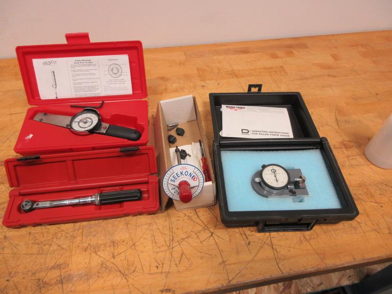 Dillon Force Gauge 0-250LB W/ 1/4 & 3/8 Torque Wrench & Screw Driver