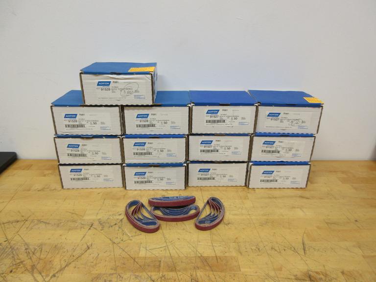 Norton 1/2" x 12" 40 Grit (7) & 1/4" x 12" 120 Grit (6) File Belts (NEW IN BOX) 
