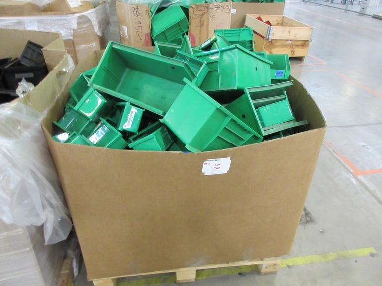 Plastic Bins, Large Assortment of Small, Medium and Large in 48" x 42" x 32" Gaylord Box