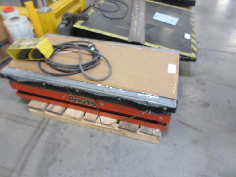 Presto XL36-20 Scissor Lift Table, Max Load 2000 LBS, 48" x 24" Table, Remote Foot Trip