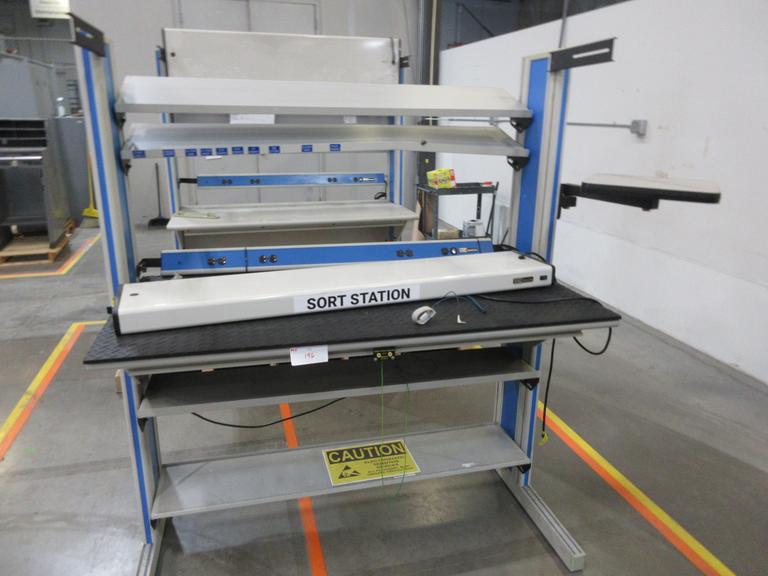 IAC Industries Work Station with Grounding Mat, Grounding Cable, Overhead Work Light, Power Strip and Adjustable Shelving