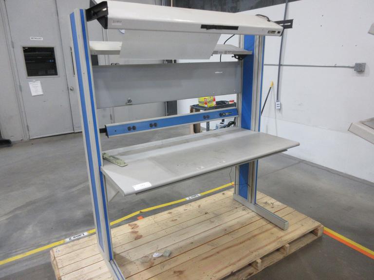 IAC Industries Work Station with  Grounding Cable, Overhead Work Light, Power Strip