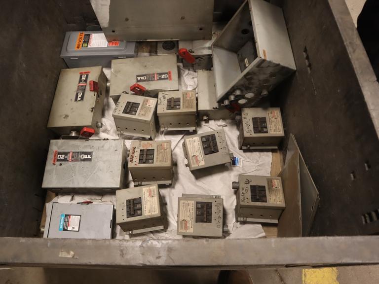 Crate of Circuit Breakers, Bus Switches, Breaker Panel