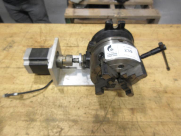 SanMotion F-Type SH2862-5144 Servo Motor / Drive Component Mounted w/ 6.5" 4-Jaw Chuck