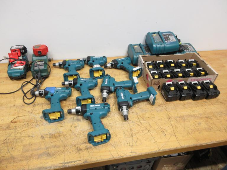 Makita 14.4V Cordless Torque Guns (8) w/ Batteries & Chargers