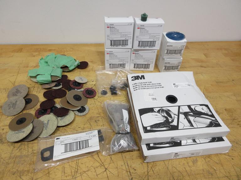 3M and Other Roloc Abrasives, Scotchbrite Polishers, (2) Rolls 3M Utility Cloth 1" x 80 Grit