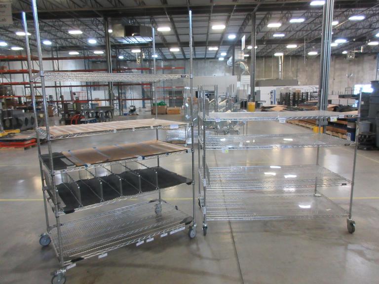 Uline Rolling Metal Wire Carts, (2) - 58" x 36" x 102" & 71" x 36" x 69"