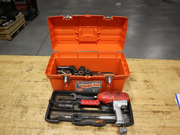 Snap-On 1/2" Pneumatic Impact Wrench w/ Sockets & Tool Box