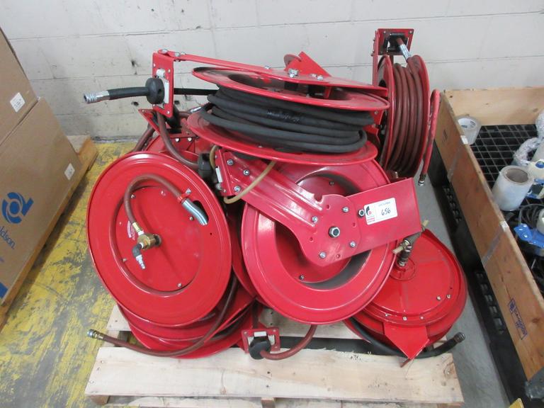 Wall Mounted Air Hose Reels, (10pcs) on Pallet, Various Brands and lengths