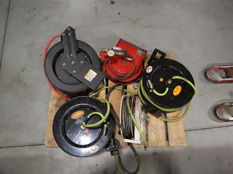Assorted Air Hose Reels for 1/2"-3/8" Hose - 25' - 75' (5)