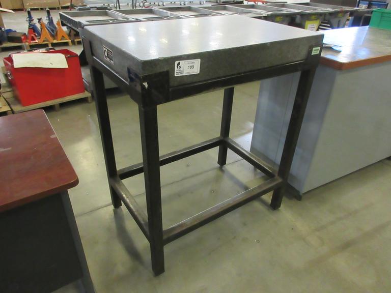 Tru-Stone Grade B 36"x24"x4" Black Granite Surface Plate on Metal Stand