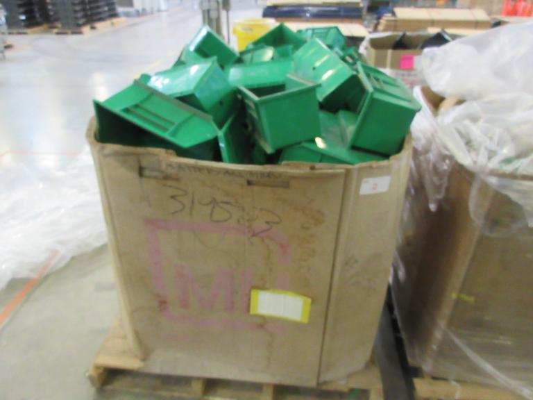 Plastic Bins, Large Assortment of Small, Medium and Large in 45" x 42" x 42" Gaylord Box