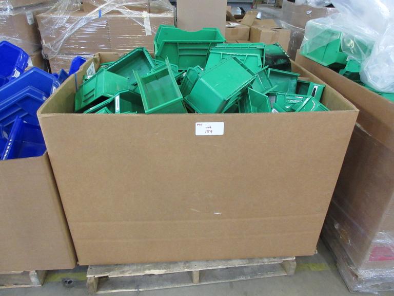 Plastic Bins, Large Assortment of Small, Medium and Large in 48" x 36" x 32" Gaylord Box