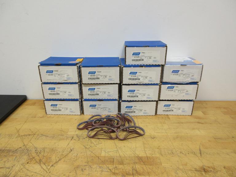 Norton 1/4" x 12" 60 Grit (6) & 1/4" x 12" 80 Grit (7) File Belts (NEW IN BOX)