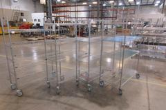 Uline Rolling Metal Wire Carts, (4) Total, (3) 48" x 18" x 69" & (1)  48" x 24" x 69"