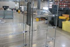 Uline Rolling Metal Wire Carts with Angled Shelves (5 total) (4) 36" x 18" x 78" High and (1) 36" x 24" x 78"