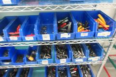 Hand Tools, Large Assortment including Sockets, Driver Head, T-Handle Allen Wrenches and MORE on Uline 6-Shelf 72" x 18" x 78" Metal Wire Rolling Cart