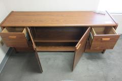 Wooden Office Main Desk and Credenza