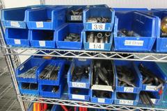 Hand Tools, Large Assortment including Sockets, Driver Head, T-Handle Allen Wrenches and MORE on Uline 6-Shelf 72" x 18" x 78" Metal Wire Rolling Cart