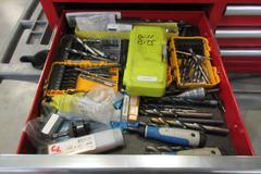 Husky 6-Drawer Top Tool Chest with Power Strip on Uline H-1495 Mobile Work Station with Contents