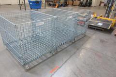 Uline H-1734, (3) Collapsible Wire Container with Casters - 48" x 40" x 43-1/2", 4000 Static Load Capacity