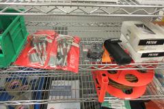 Shop Supplies including, Shipping Supplies, Power Strips, Extension Cords, Treble Lights and MORE on 6-Shelf Uline 72" x 24" x 78" Metal Wire Rolling Cart