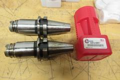 Mill Tool Holders Assorted CAT50, BT40, NMTB40, ER40 Collets, TG100 Collets, and 18x13x6" SST Wire Parts Basket