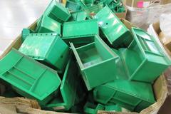 Plastic Bins, Large Assortment of Small, Medium and Large in 45" x 42" x 42" Gaylord Box