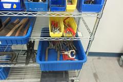 Hand Tools, Large Assortment including Socket Set, Rachet Wrenches, Clamp, Tap Wrenches, Drill Chucks, O-Ring Kit and MORE on 6-Shelf 48" x 18" x 78" Metal Wire Rolling Cart