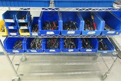 Box End Wrenches from 7/32" up to 1-13/16" on Quantum 8-Shelf 60" x 18" x 78" Metal Wire Rolling Cart