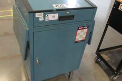 Foreman's Rolling Desk with Side Shelf and Contents