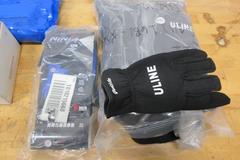 PPE Items, (7pks) Grippaz L Nitrile Gloves, Kevlar Work Sleeves, Assorted Work Gloves, Clean Room Caps, (6prs) +1.25 Safety Glassees