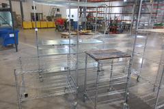 Uline Rolling Metal Wire Carts and assorted other brands, (5) Total